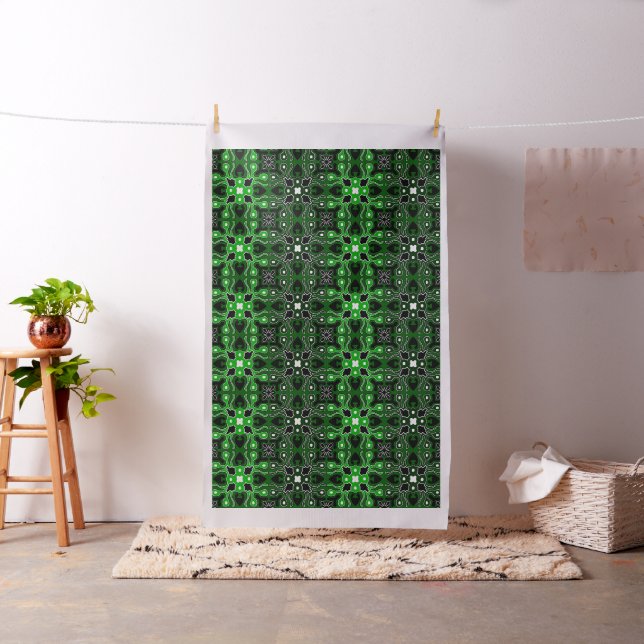 green black and white African Tribal Pattern Fabric (In Situ)