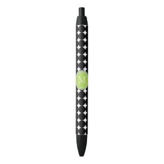 Green Black And White Monogram Ink Pen