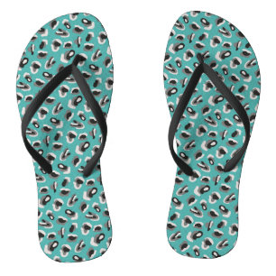 Green & Black Animal print Jandals