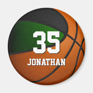 green black basketball team colours boys girls magnet