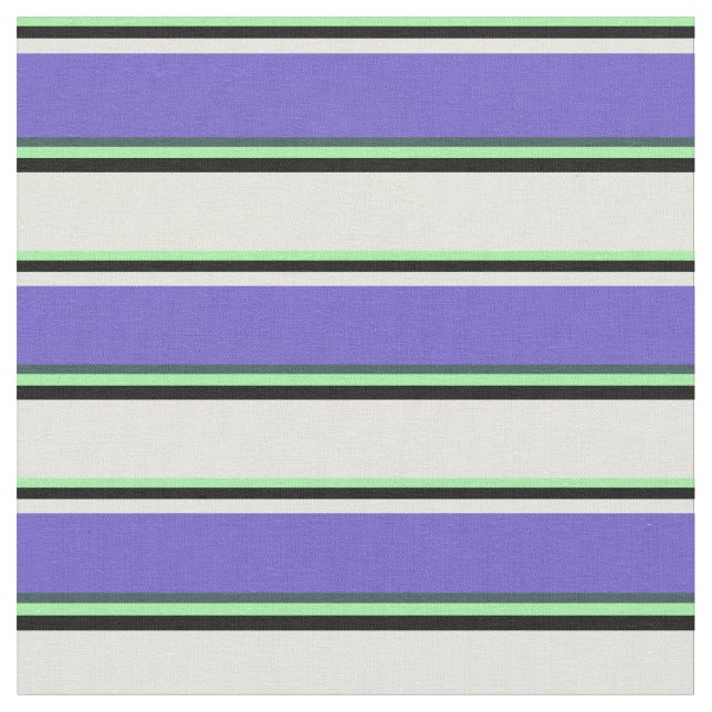 Green, Black, Beige, Slate Blue & Dark Slate Grey Fabric (Close Up)