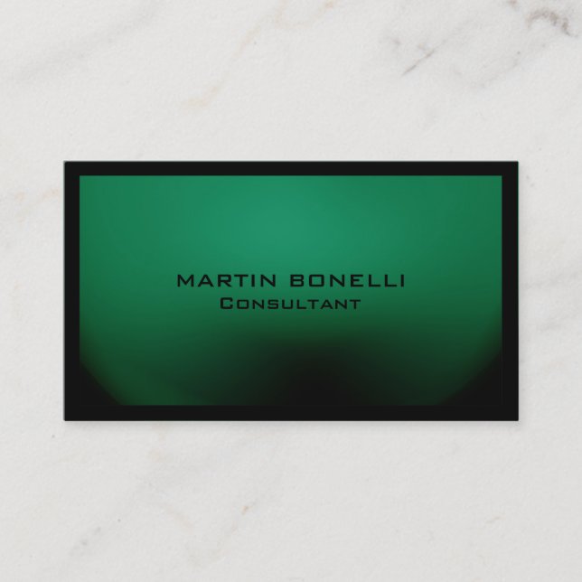 Green Black Border Special Unique Plain Business Card (Front)