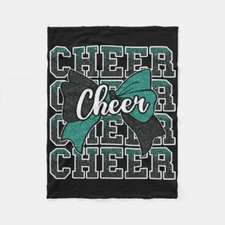 Green Black Bow Cheer Sport Cheerleader Cheerleadi Fleece Blanket