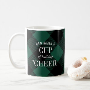 Green Black Buffalo Check Plaid Funny Christmas Coffee Mug