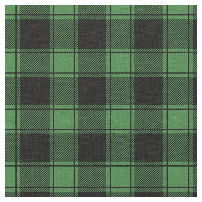 Green & Black Buffalo Plaid Fabric (Close Up)