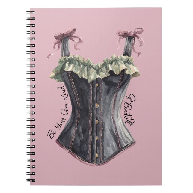 Green Black Bugundy Corset Notebook (Front)