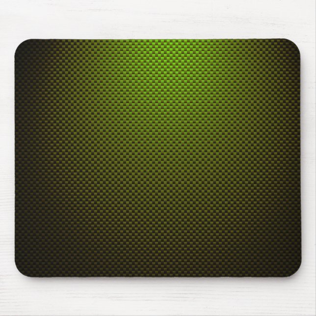 Green black carbon fibre patterned mouse pad (Front)
