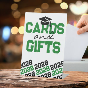 Green & Black Cards & Gifts Graduation Table Pedestal Sign
