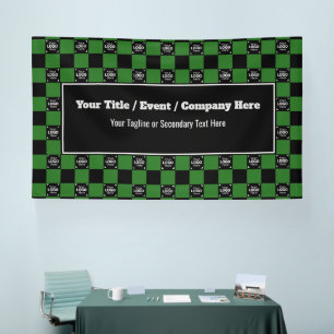 Green & Black Check - Corporate Event / Tradeshow Banner