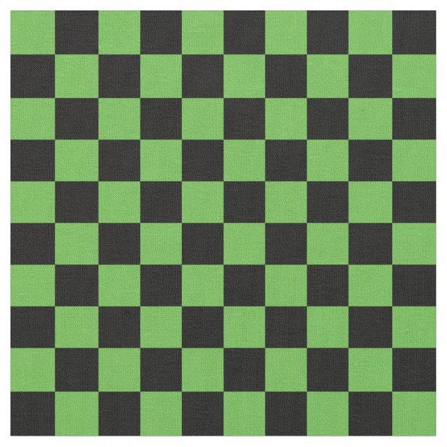 Green & Black Chequerboard Fabric (Close Up)