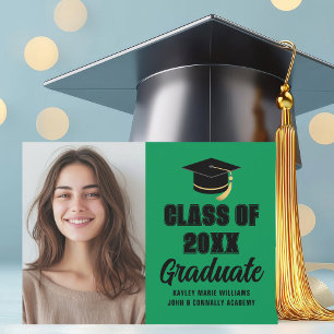 Green Black Class of 2025 Photo Graduation Announcement