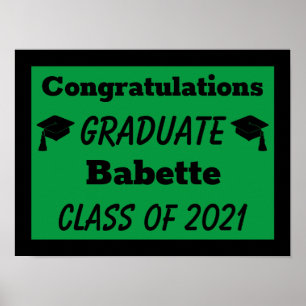 Green Black Congratulations Graduation Poster