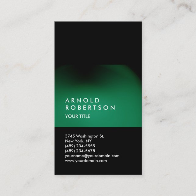 Green Black Customise Professional Business Card (Front)