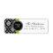 Green Black Damask Monogram Wedding Address Label