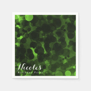Green & Black Dots Modern Chic Party Custom Chic Napkin