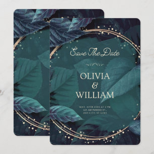 Green Black Elegant Save The Date Invitation