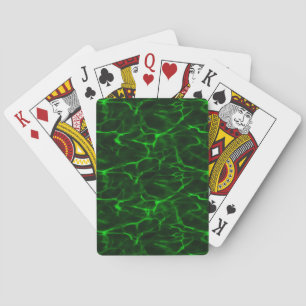 Green Black Energy Field Playing Cards
