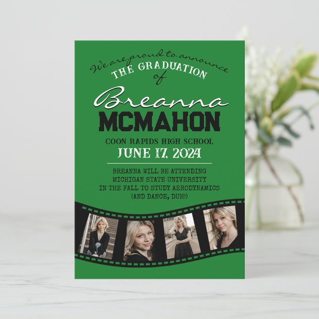 Green & Black Filmstrip Graduation Announcement (Creator Uploaded)