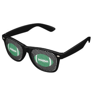 Green & Black Football Fan Gameday Tailgate Party Retro Sunglasses