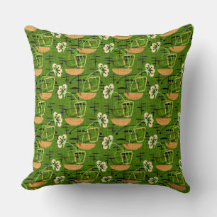 Green, Black & Gold   Mid-Century Modern Cushion
