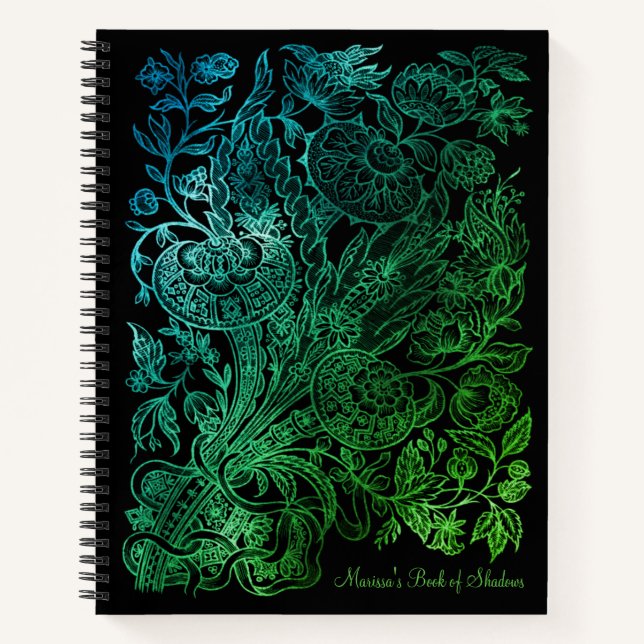 Green & Black Gothic Vintage Book of Shadows (Front)