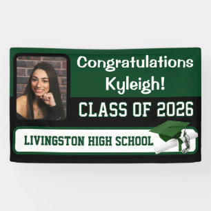 Green & Black Graduation Banner