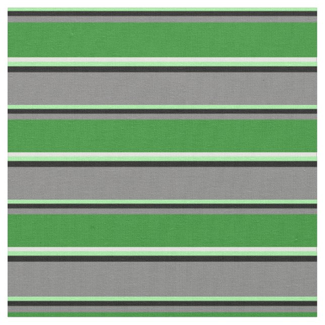 Green, Black, Grey, Forest Green, and Mint Cream Fabric (Close Up)