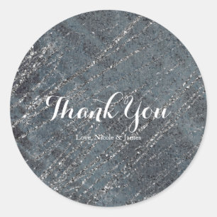 Green Black Grey Modern Marble Designer Chic Classic Round Sticker