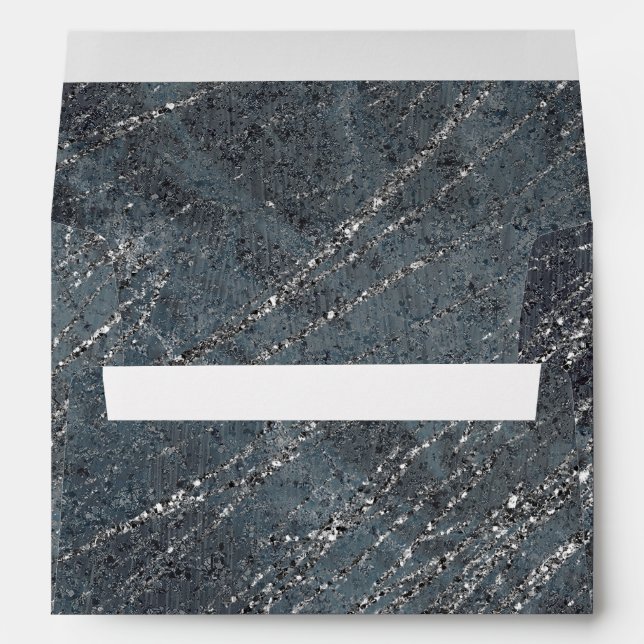 Green Black Grey Modern Marble Designer Chic Envelopes (Back (Bottom))