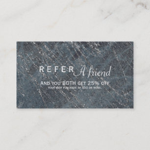 Green Black Grey Modern Marble Salon Referral Card
