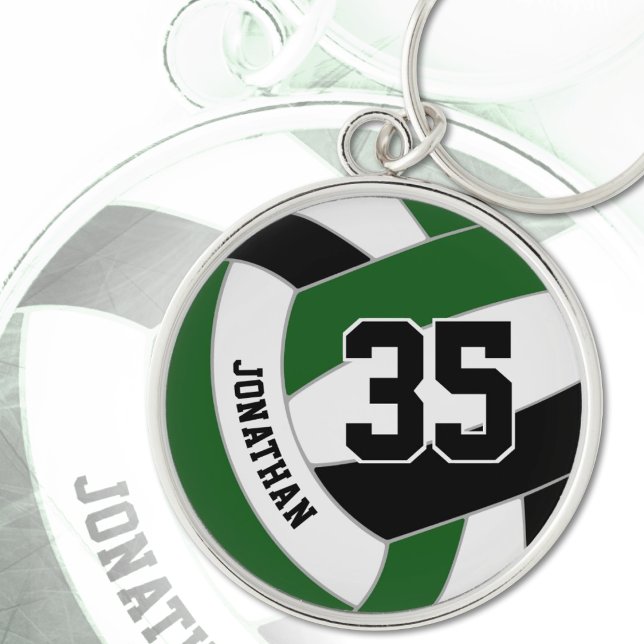 green black his team colours custom volleyball key ring (Creator Uploaded)