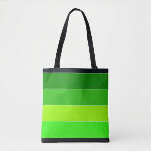 Green Black Horizontal Stripes Tote Bag