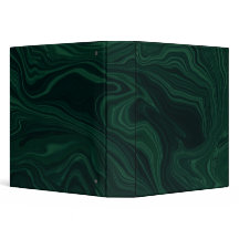 Green & Black Marble Malachite Modern Binder