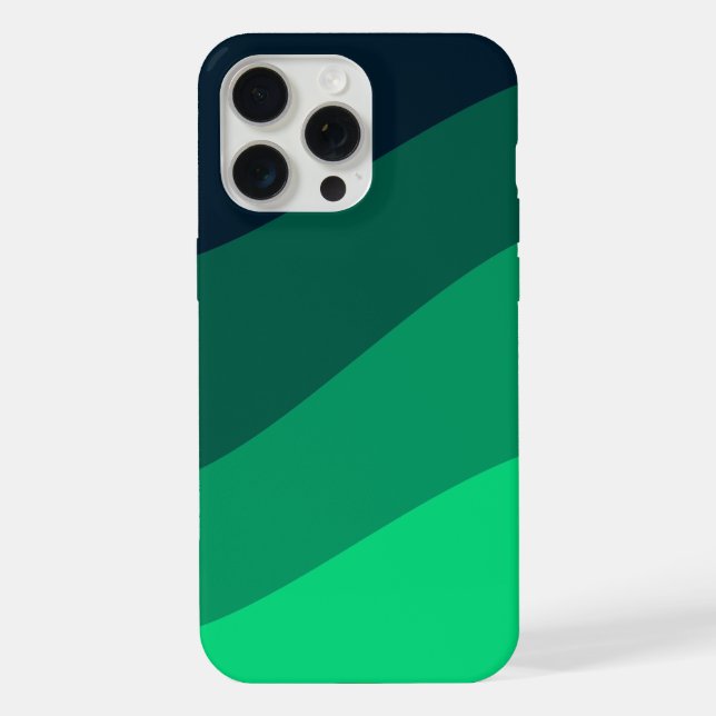 Green Black Ombre Wave pattern iPhone Case (Back)