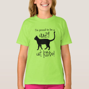 Green Black Personalised Crazy Cat Kiddo T-Shirt