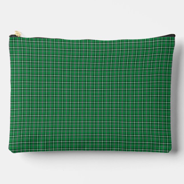 Green Black Plaid Classic Pattern Modern Accessory Pouch (Front)