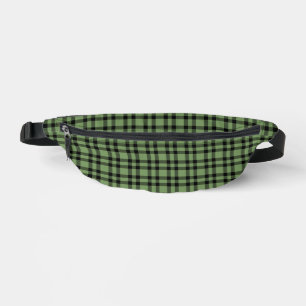 Green Black Plaid Pattern Bum Bags