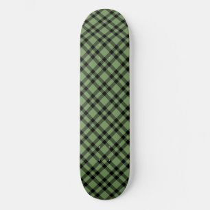 Green Black Plaid Pattern Skateboard