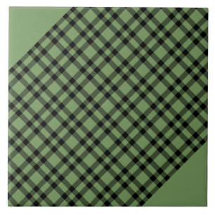 Green Black Plaid Pattern Tile