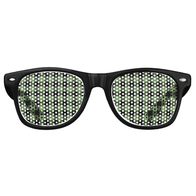 Green Black Plaid Seamless Pattern Retro Sunglasses (Front)