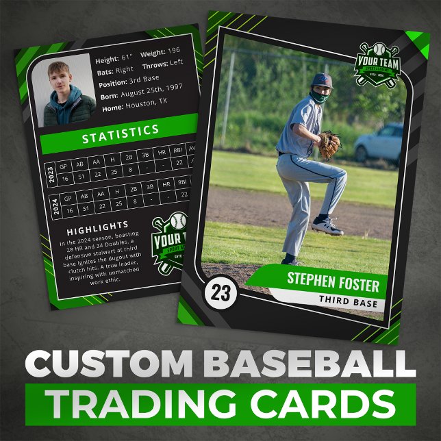 Green & Black Pro Baseball Trading Card (Creator Uploaded)