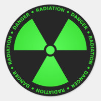 Green & Black Radiation Symbol Sticker