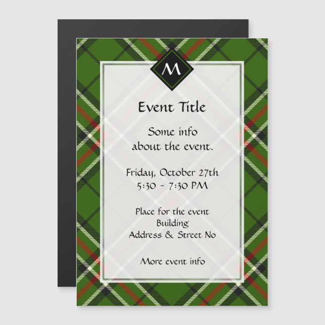 Green, Black, Red and White Tartan (Front/Back)