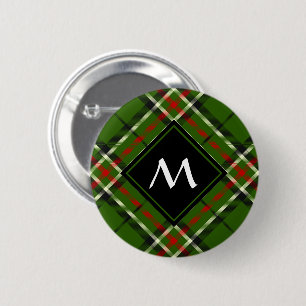 Green, Black, Red and White Tartan 6 Cm Round Badge