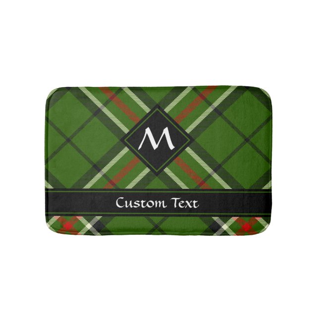Green, Black, Red and White Tartan Bath Mat (Front)