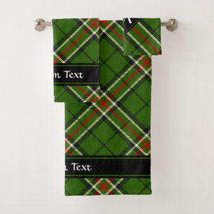 Green, Black, Red and White Tartan Bath Towel Set