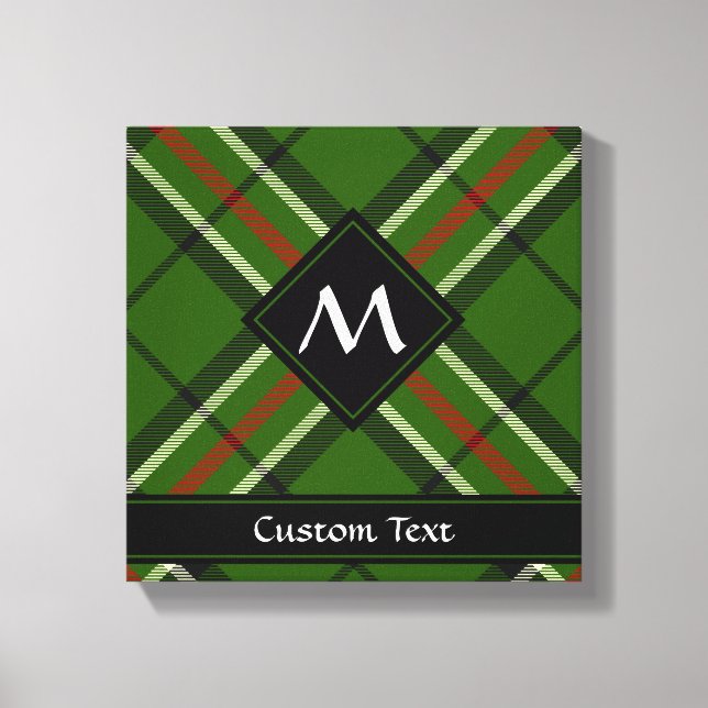 Green, Black, Red and White Tartan Canvas Print (Front)
