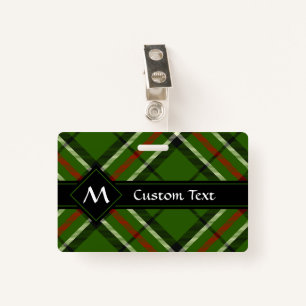 Green, Black, Red and White Tartan ID Badge
