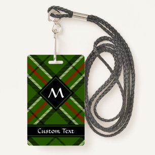 Green, Black, Red and White Tartan ID Badge