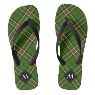 Green, Black, Red and White Tartan Jandals